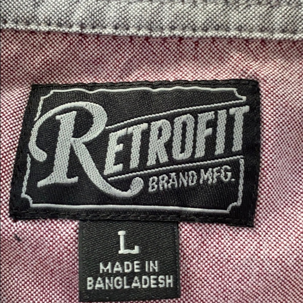 Retrofit Pink/Light Red Button Up - Picture 2 of 4
